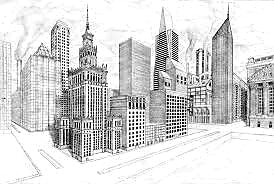 Perspective = Objects appear to diminish in size as they reduce into the distance.