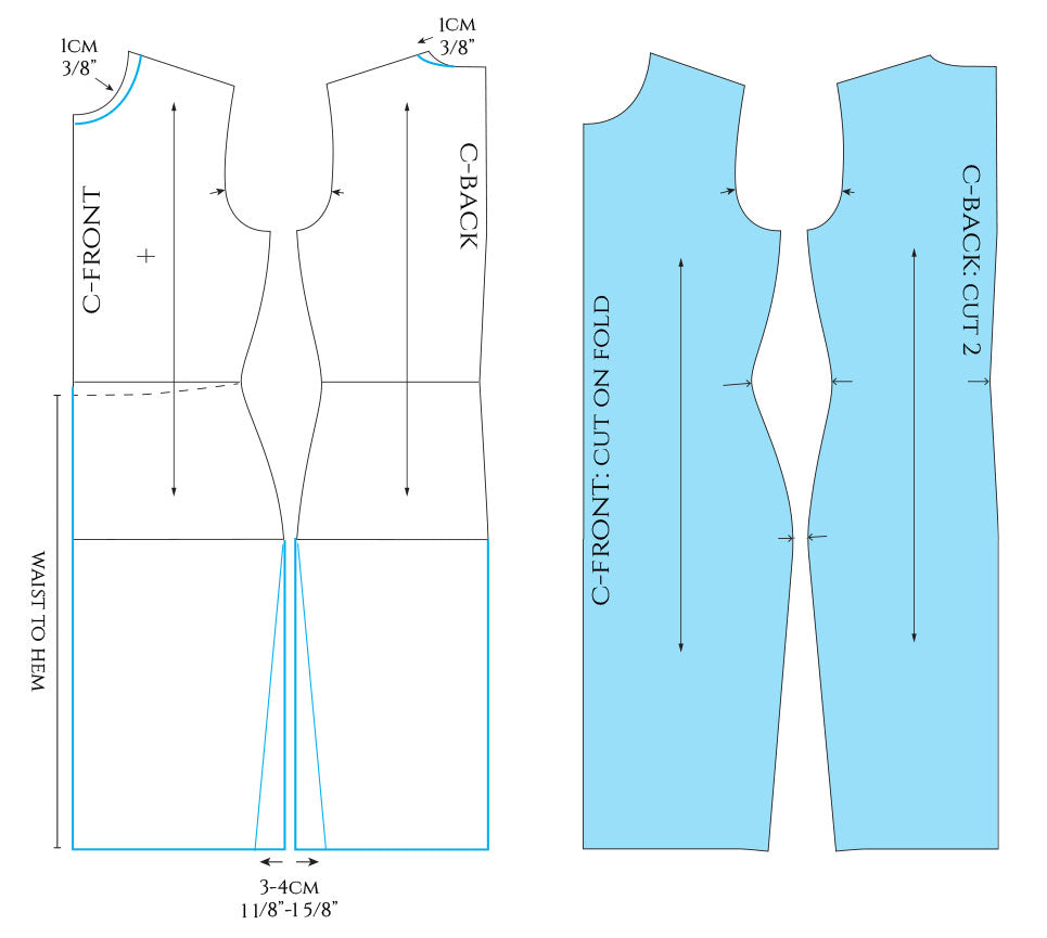 Drafting One-Piece Dresses (Princess and Side-Draped Styles)