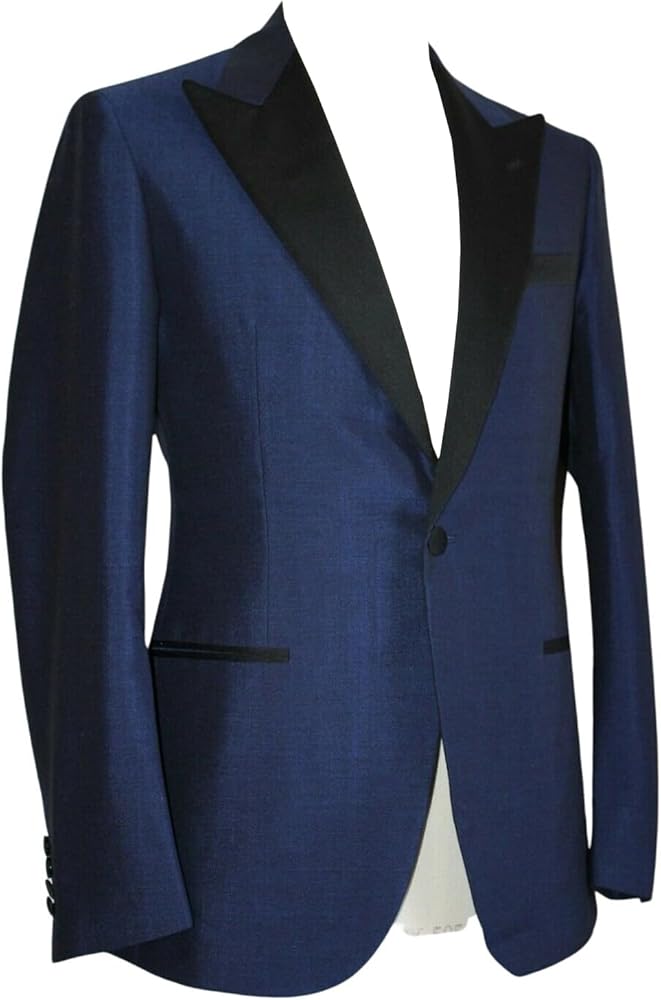 Tailored lapel jacket showing structured collar, front button placket, and classic blazer silhouette