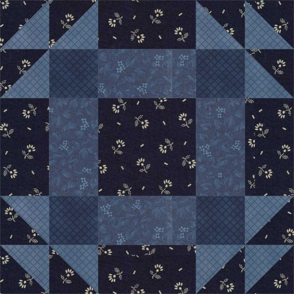 Antique Frame quilt block pattern — a step-by-step quilting tutorial with a framed center square and corner triangles