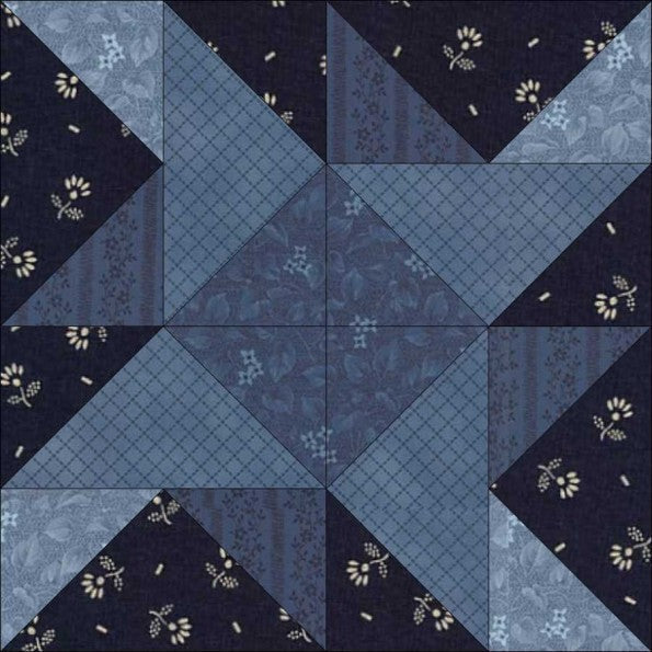 Autumn Flurries quilt block pattern — a step-by-step quilting tutorial using autumn-colored fabrics to create a beautiful intricate 12.5" block design