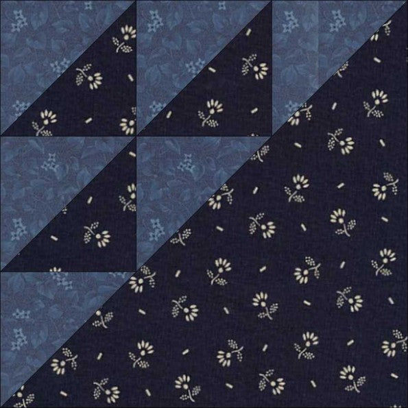 Birds in the Air quilt block pattern — a step-by-step quilting tutorial using half-square triangles in bird and background fabrics