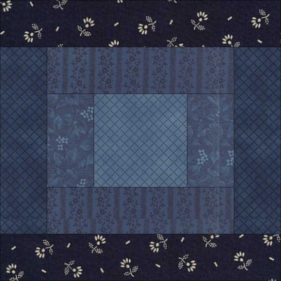 Courthouse Steps quilt block pattern — a step-by-step quilting tutorial using fabric strips added to opposite sides of a center square