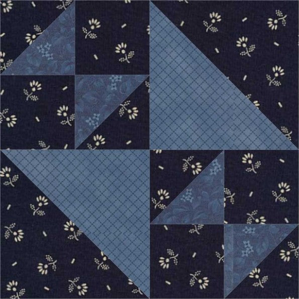 Crosses and Losses quilt block pattern — a step-by-step quilting tutorial using half-square triangles in two contrasting fabrics