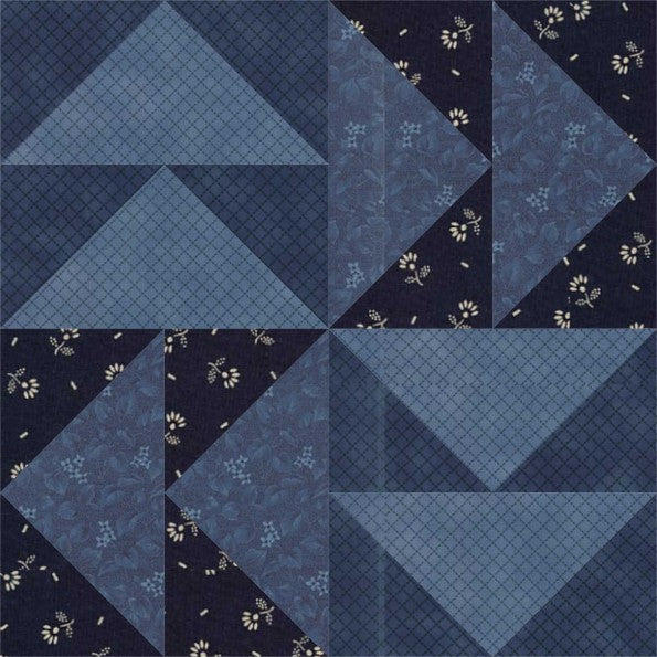 Dutchman's Puzzle quilt block pattern — a step-by-step quilting tutorial using flying goose units to create a classic swirling design