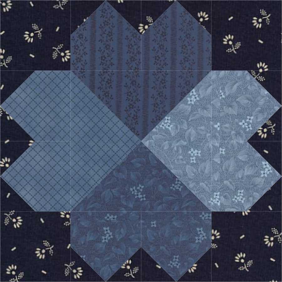 Four Leaf Clover quilt block pattern — a step-by-step quilting tutorial using green and background fabric triangles to create a charming clover design