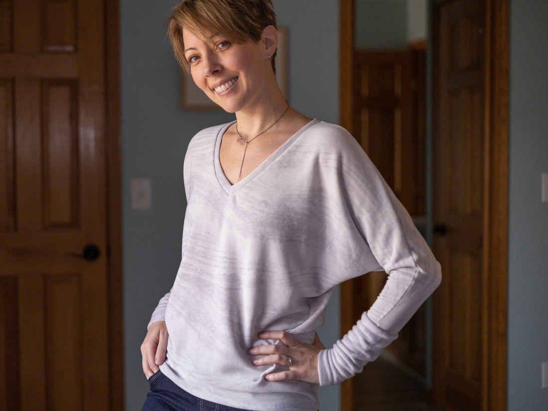 Illustration of a dolman sleeve pattern showing the bodice and sleeve as one continuous piece