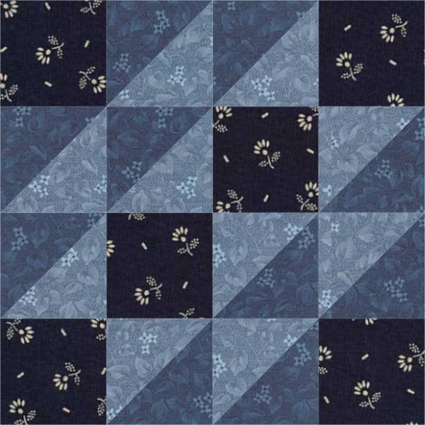 Hovering Hawks quilt block pattern — a step-by-step quilting tutorial using two contrasting fabric colors to create bold hawk shapes