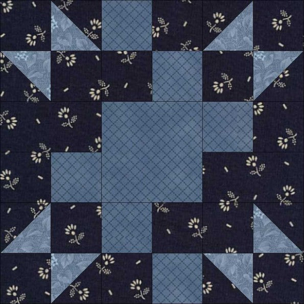 Love and Kisses quilt block pattern — a step-by-step quilting tutorial using half-square triangles to create a sweet X and O design