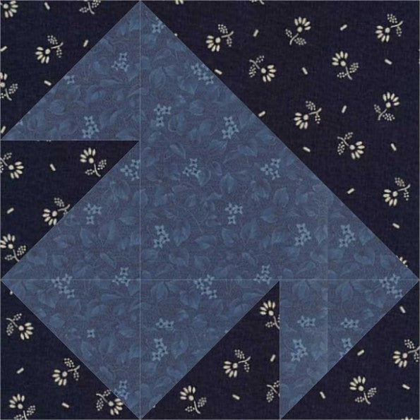 Mixed T quilt block pattern — a step-by-step quilting tutorial using half-square triangles to create a bold T-shaped design