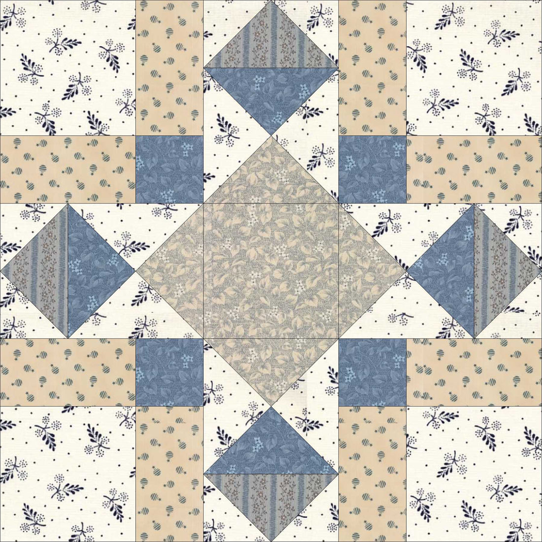 Hourglass quilt block pattern made with quarter square triangles — a step-by-step QST quilting tutorial from Motley Muse