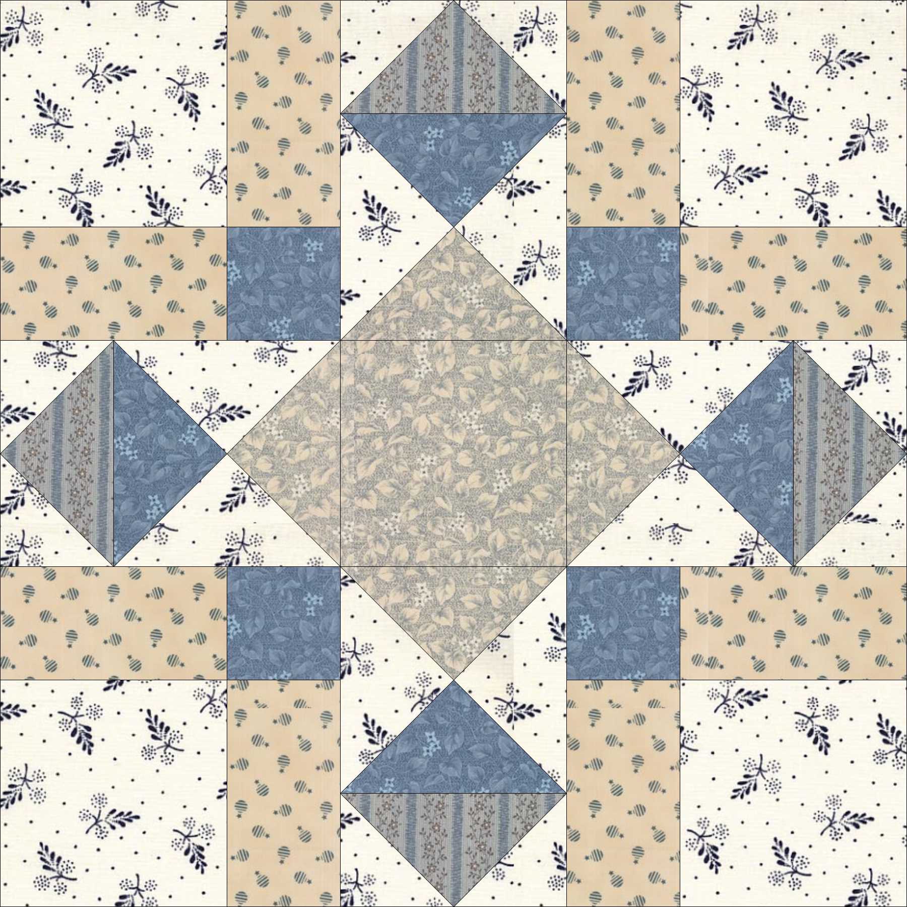 Hourglass quilt block pattern made with quarter square triangles — a step-by-step QST quilting tutorial from Motley Muse