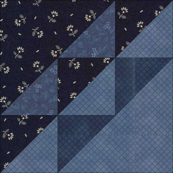 North Wind quilt block pattern — a step-by-step quilting tutorial for a classic elegant traditional design using two contrasting fabrics
