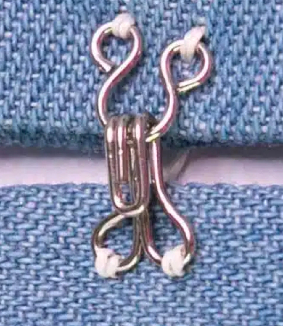 Sewing Fasteners: Hooks and Eyes, Hook and Bars, Snaps, Trouser Clips, and Velcro