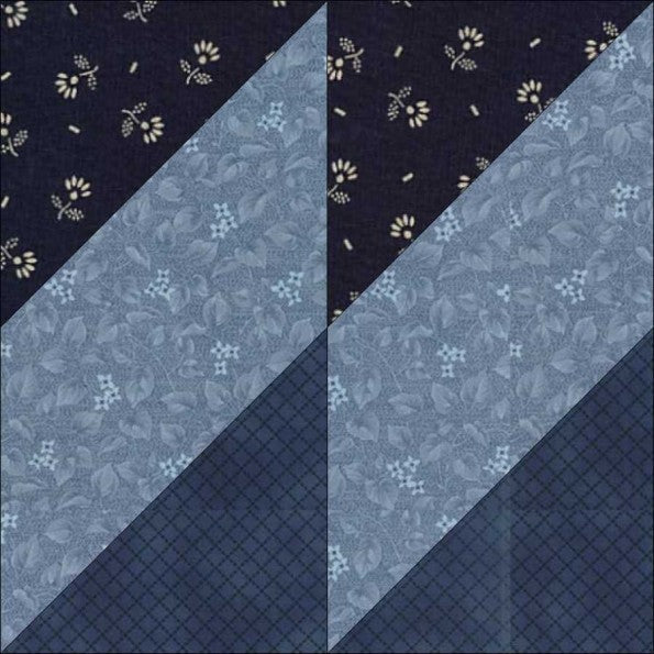 Slanted Diamonds quilt block pattern — a step-by-step quilting tutorial using angled diamond shapes arranged into bold geometric designs