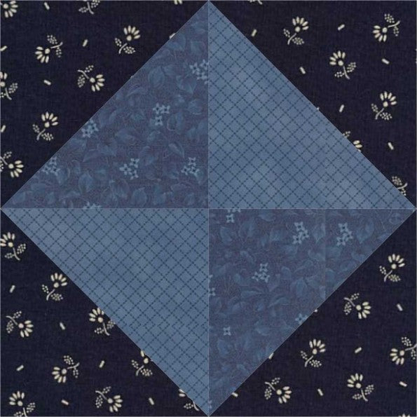 Small Triangles quilt block pattern — a step-by-step quilting tutorial using half-square and quarter-square triangles