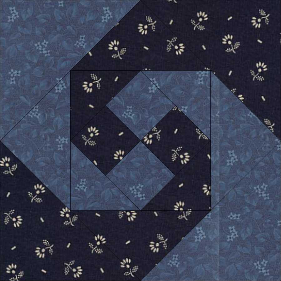 Snail's Trail quilt block pattern — a step-by-step quilting tutorial creating a beautiful interlocking spiral design with two high-contrast fabrics