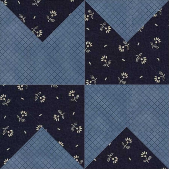 Southern Belle quilt block pattern — a step-by-step quilting tutorial using three fabric shades to create a beautiful classic design with HST units