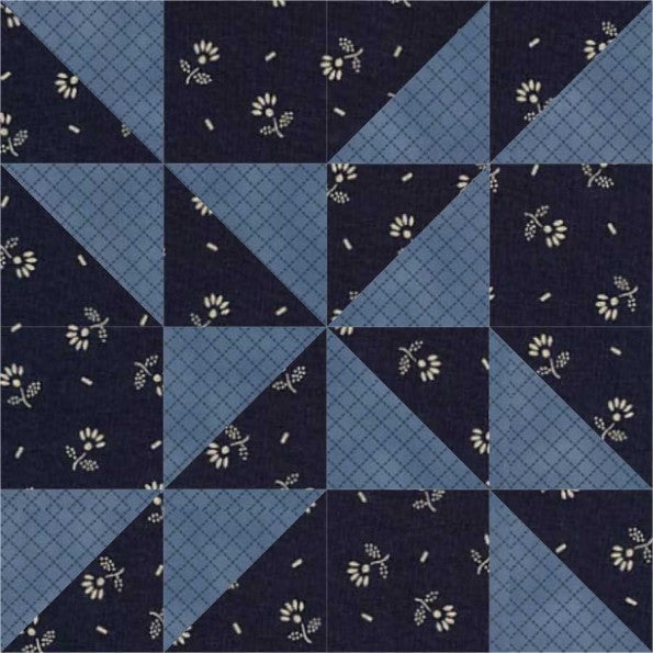 Year's Favourite quilt block pattern — a step-by-step quilting tutorial covering half-square triangles and four patch piecing