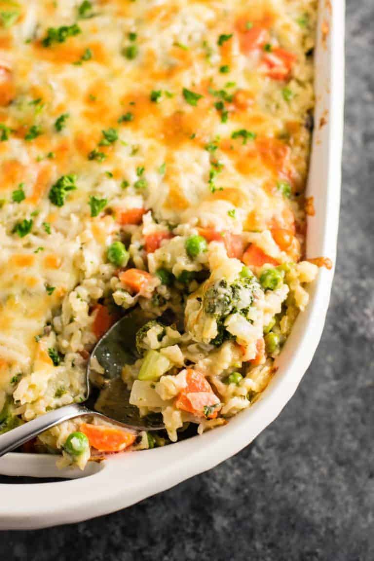 cheesy vegetable rice casserole