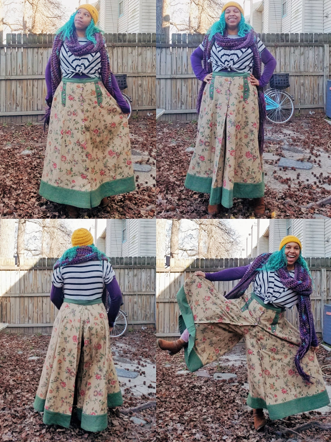 Vintage-inspired culottes showing the divided skirt silhouette with a flowing, skirt-like appearance