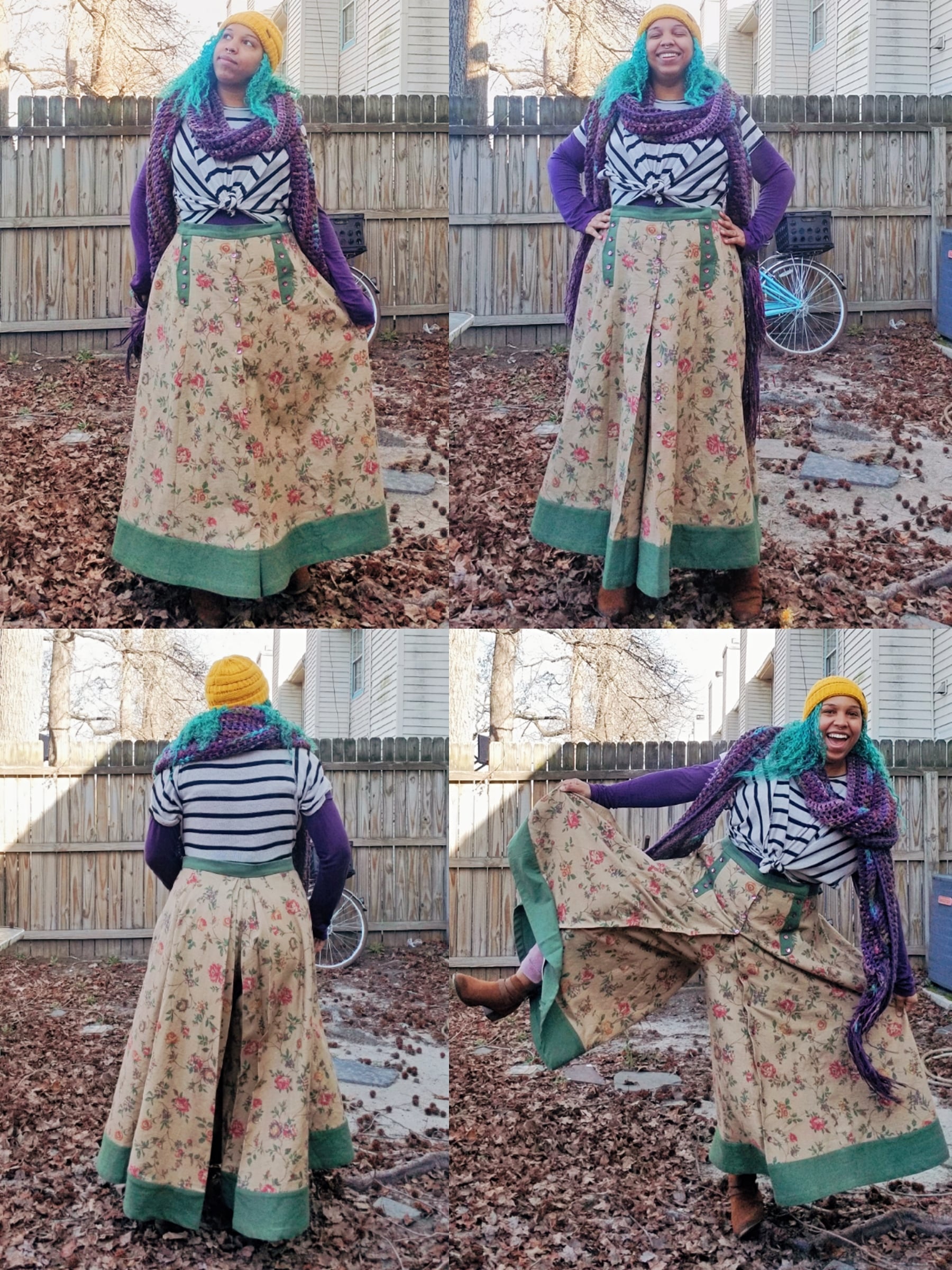 Vintage-inspired culottes showing the divided skirt silhouette with a flowing, skirt-like appearance