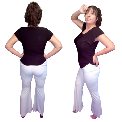 Stretchy Pants Giving A Feminine Silhouette