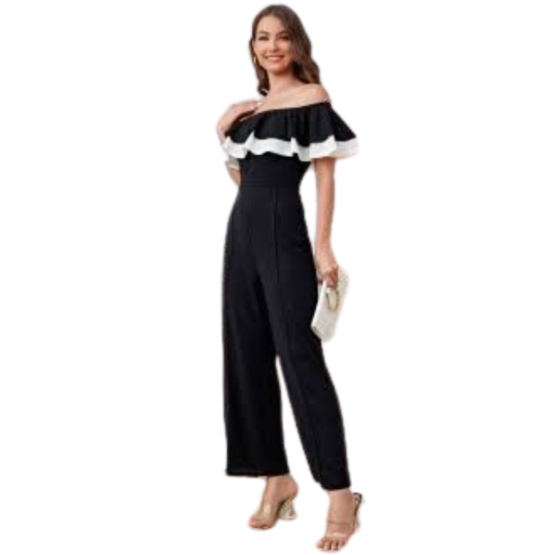 Jumpsuit Giving A Feminine Silhouette And Side Pockets