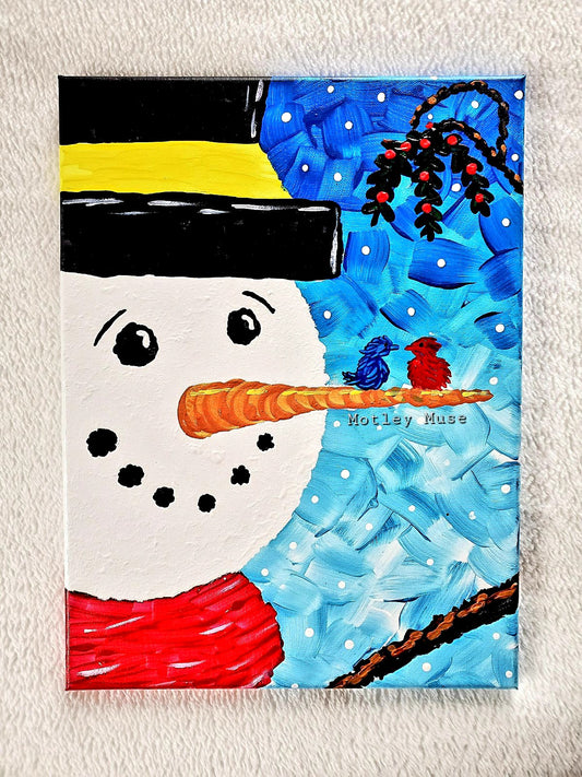 Lovebirds Snowman Painting Class